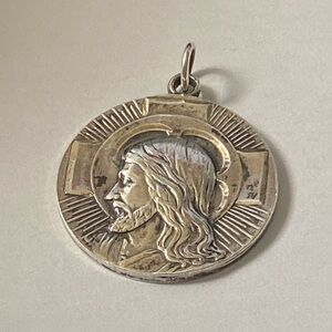Vintage Sterling Silver Religious Pendant Jesus Christ Episcopalian Pendant
